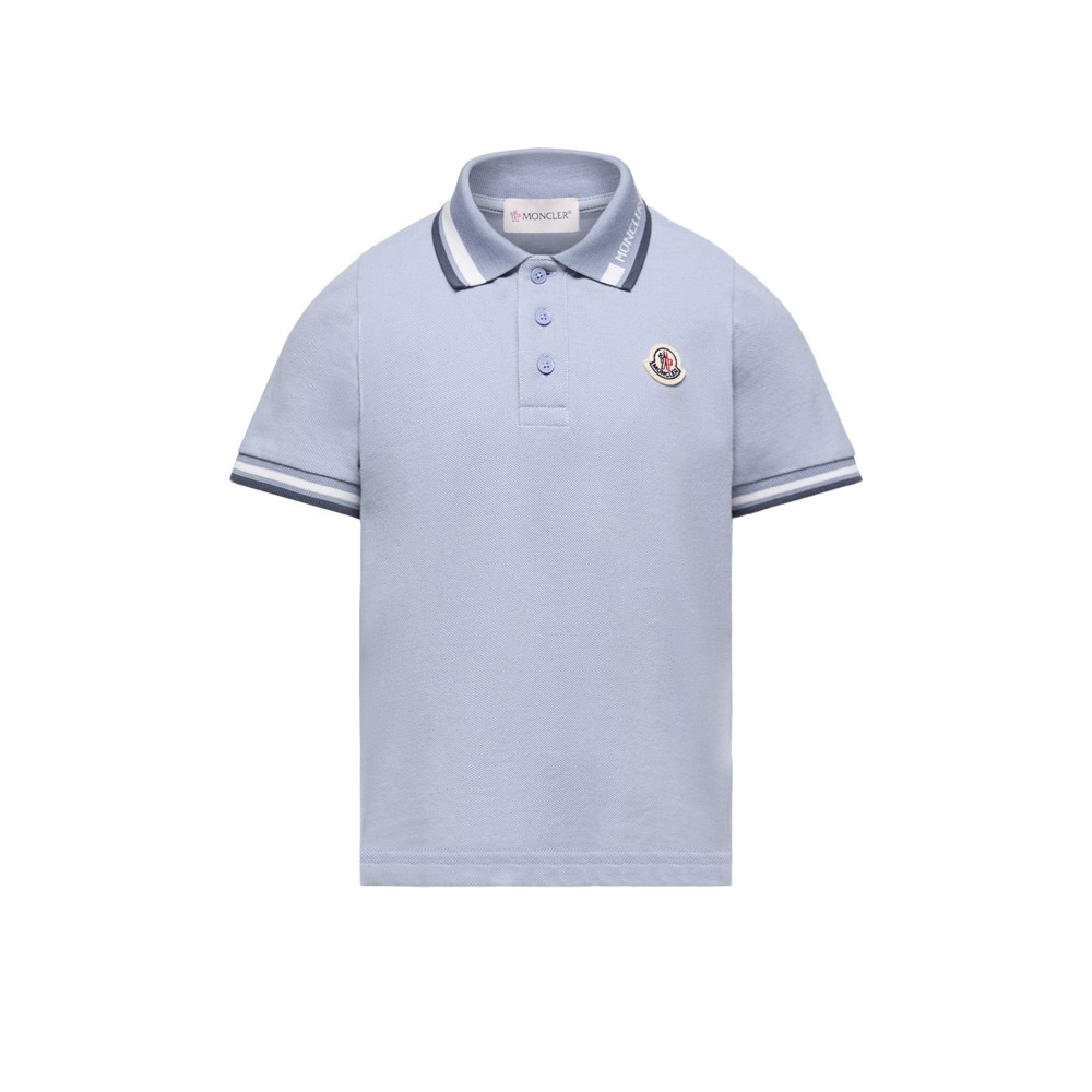 MONCLER Polo celeste con...