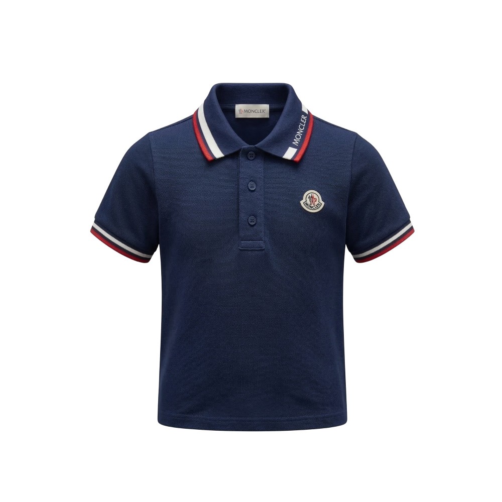 MONCLER Polo blu navy con...
