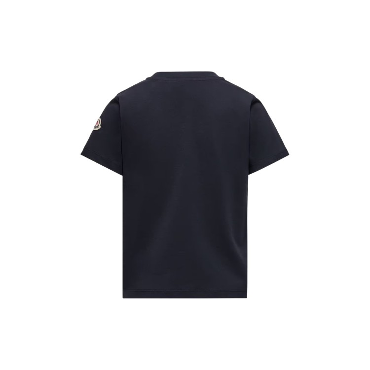 MONCLER T-shirt blu navy con maxi logo bambini