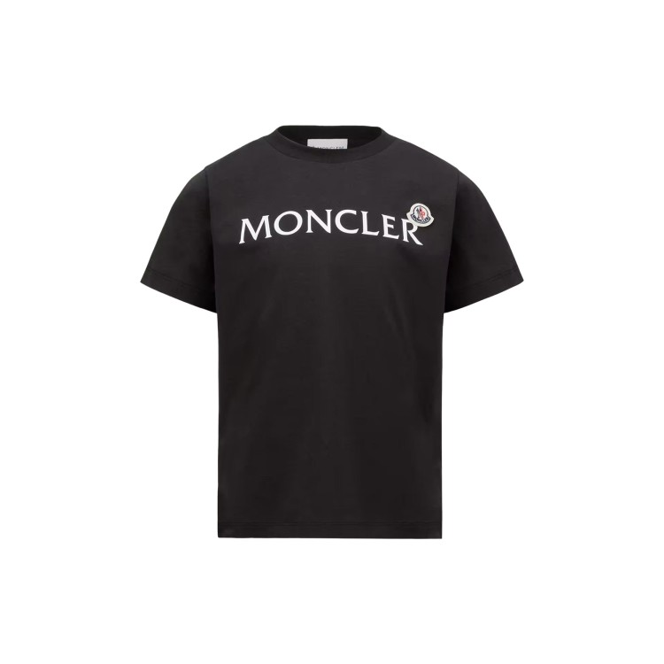 MONCLER T-shirt nera con logo bambini