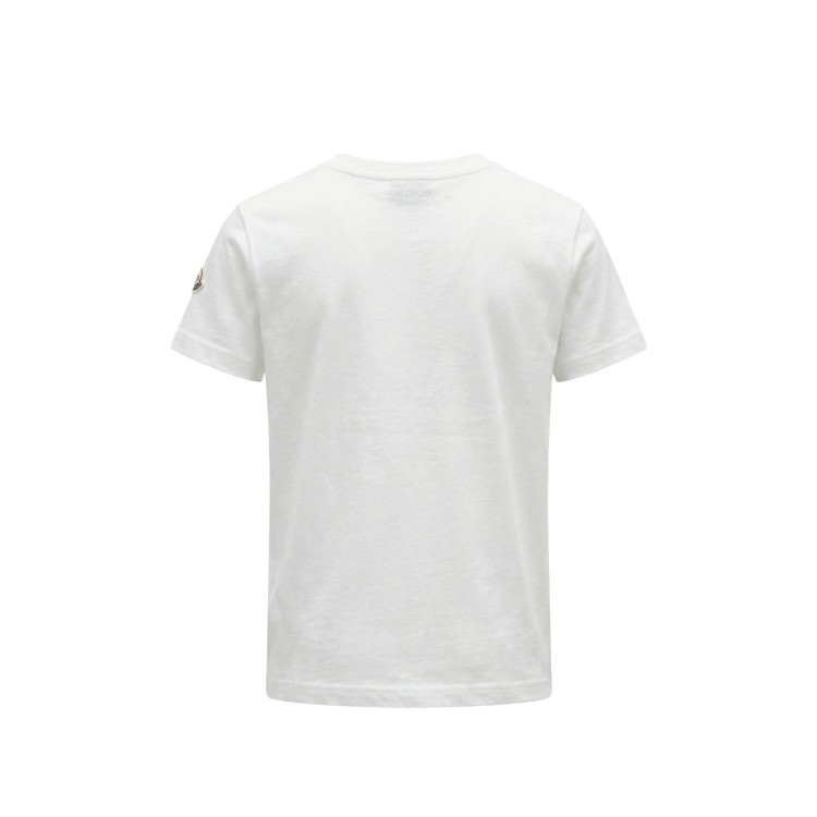 MONCLER T-shirt bianca con logo stampato bambini