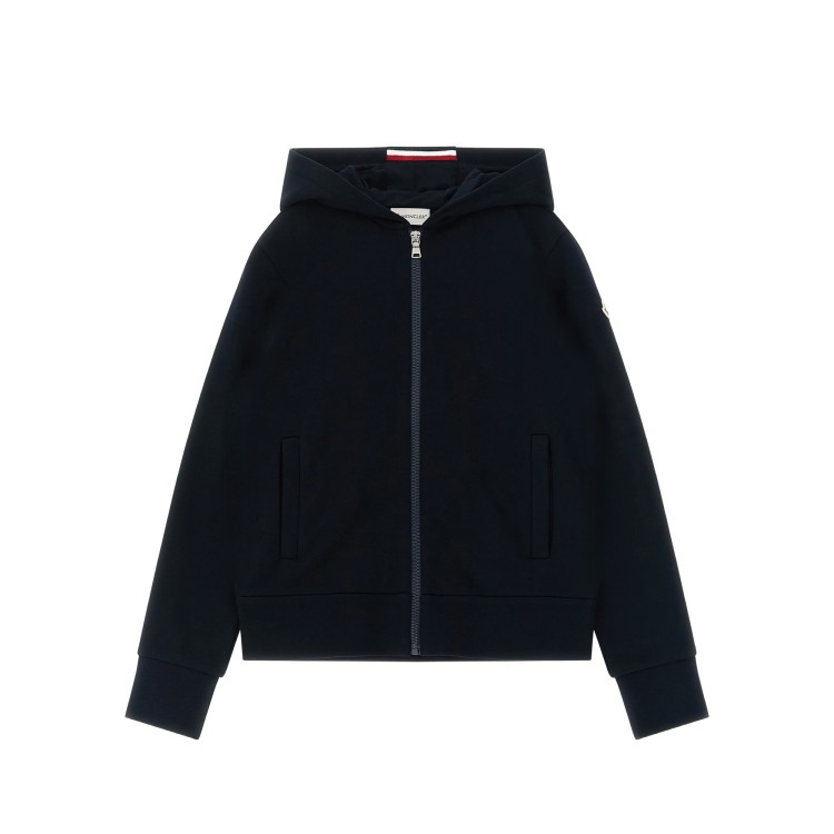 MONCLER Felpa blu navy full-zip bambini