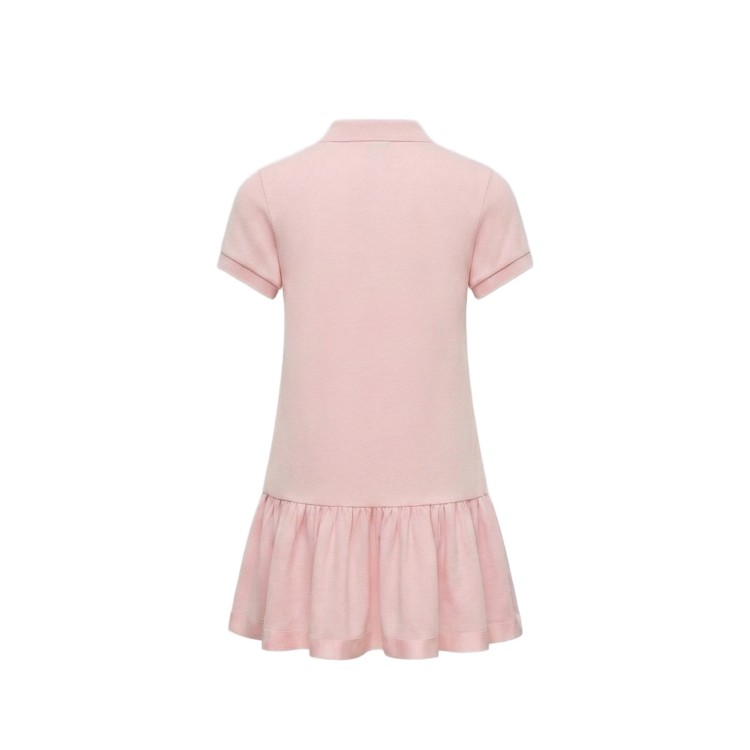 MONCLER Abito rosa in piquè con logo bambina