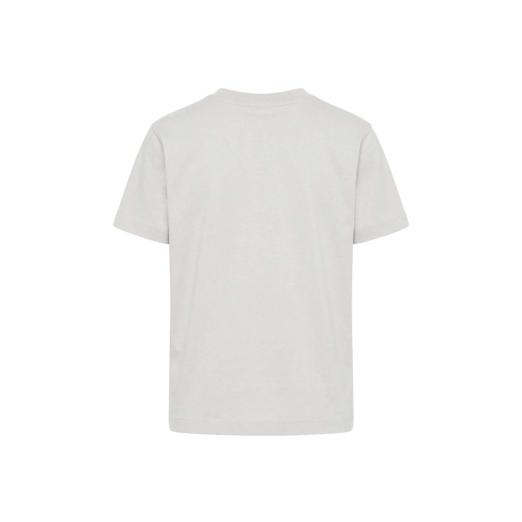 STONE ISLAND T-shirt grigio perla patch logo nera bambini