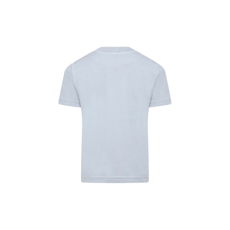 STONE ISLAND T-shirt celeste patch logo bambini