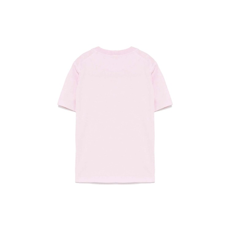 STONE ISLAND T-shirt rosa logo ricamato bambini