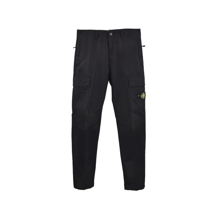 STONE ISLAND Pantaloni neri regular bambino