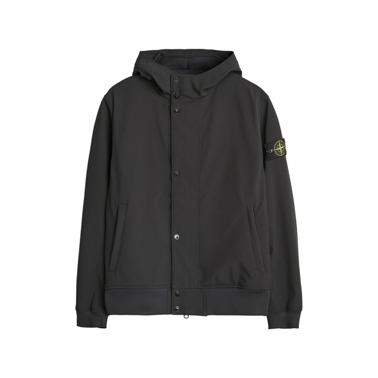 STONE ISLAND Giubbotto nero con bottoni bambini