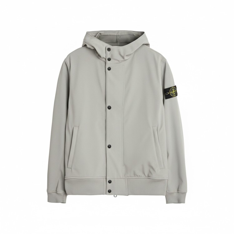 STONE ISLAND Giubbotto grigio con bottoni bambini