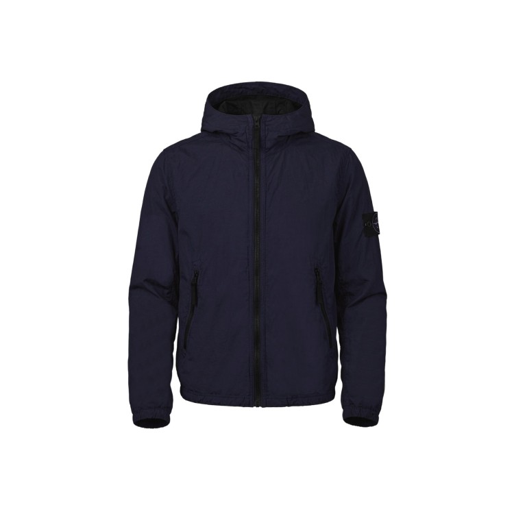 STONE ISLAND Giubbotto blu navy con cappuccio bambini