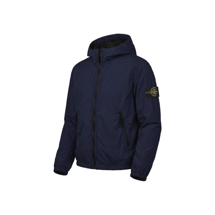 STONE ISLAND Giubbotto blu navy con cappuccio bambini