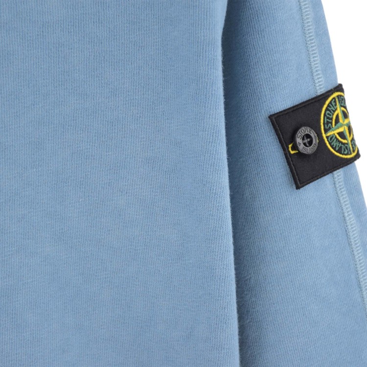 STONE ISLAND Felpa azzurra con cappuccio bambini