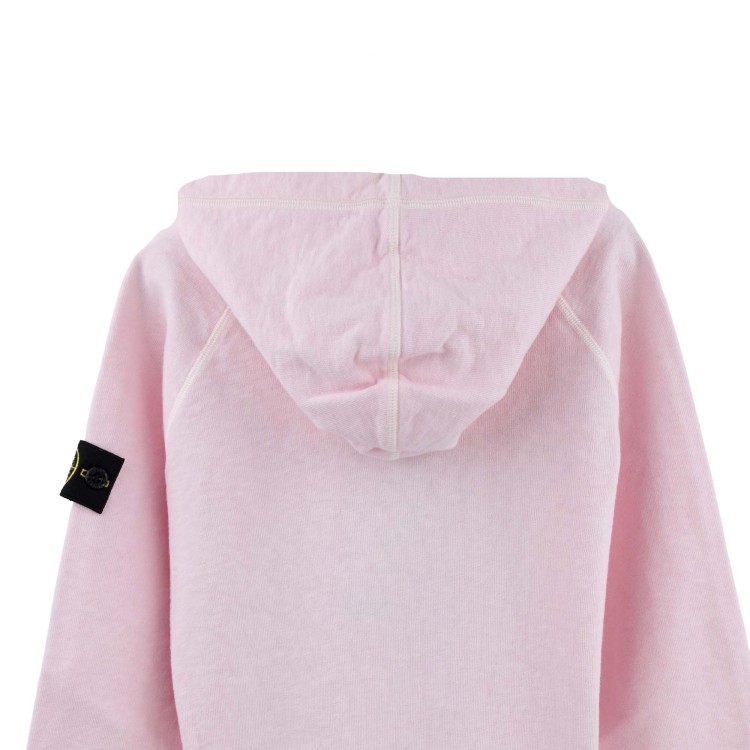 STONE ISLAND Felpa rosa con cappuccio bambini