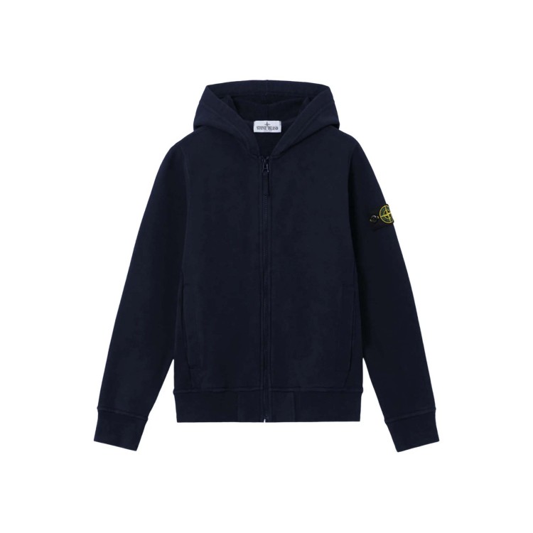 STONE ISLAND Felpa blu navy full-zip bambini