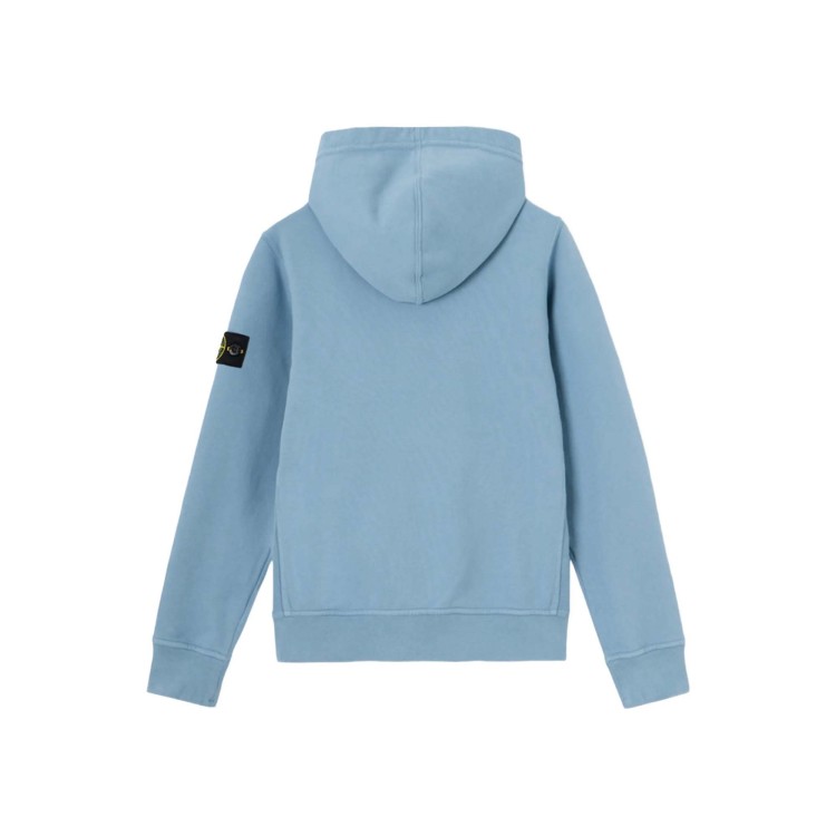 STONE ISLAND Felpa azzurra full-zip bambini