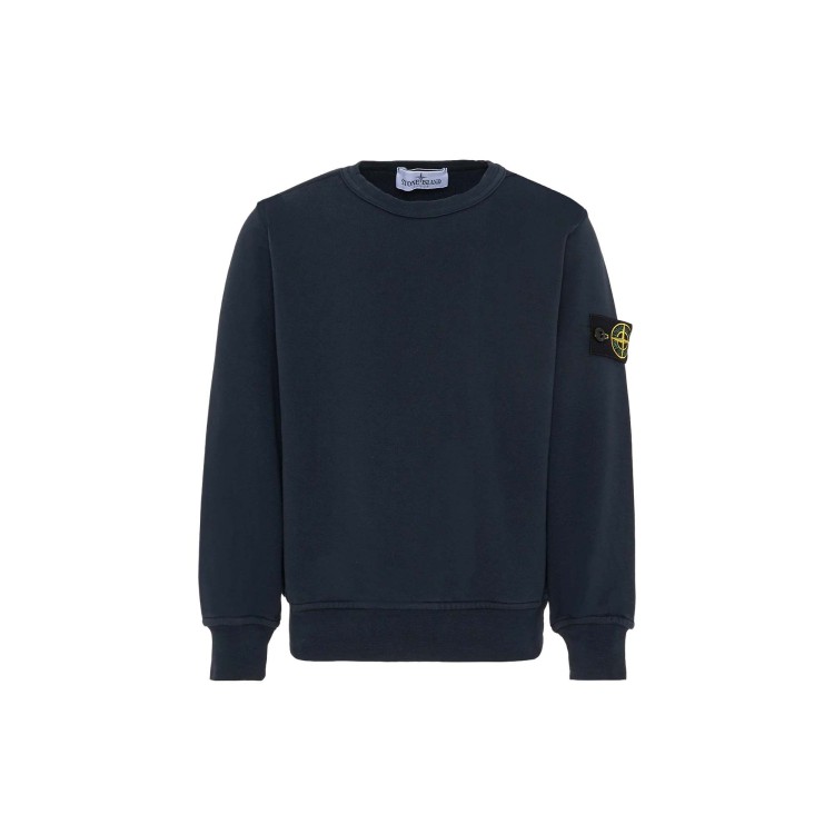 STONE ISLAND Felpa blu navy girocollo bambini
