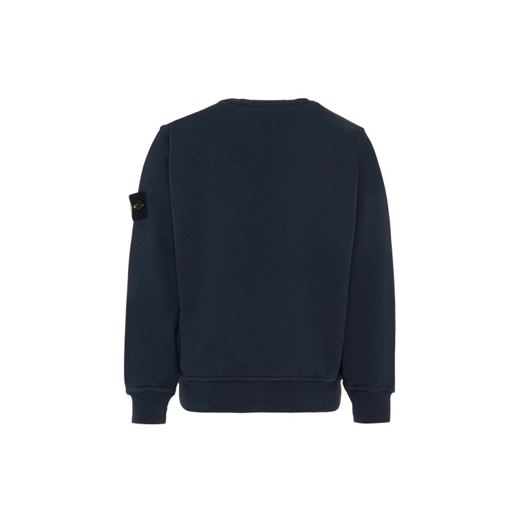 STONE ISLAND Felpa blu navy girocollo bambini