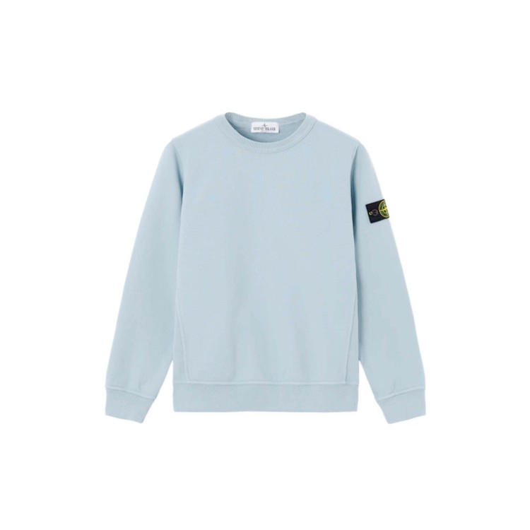 STONE ISLAND Felpa celeste girocollo bambini