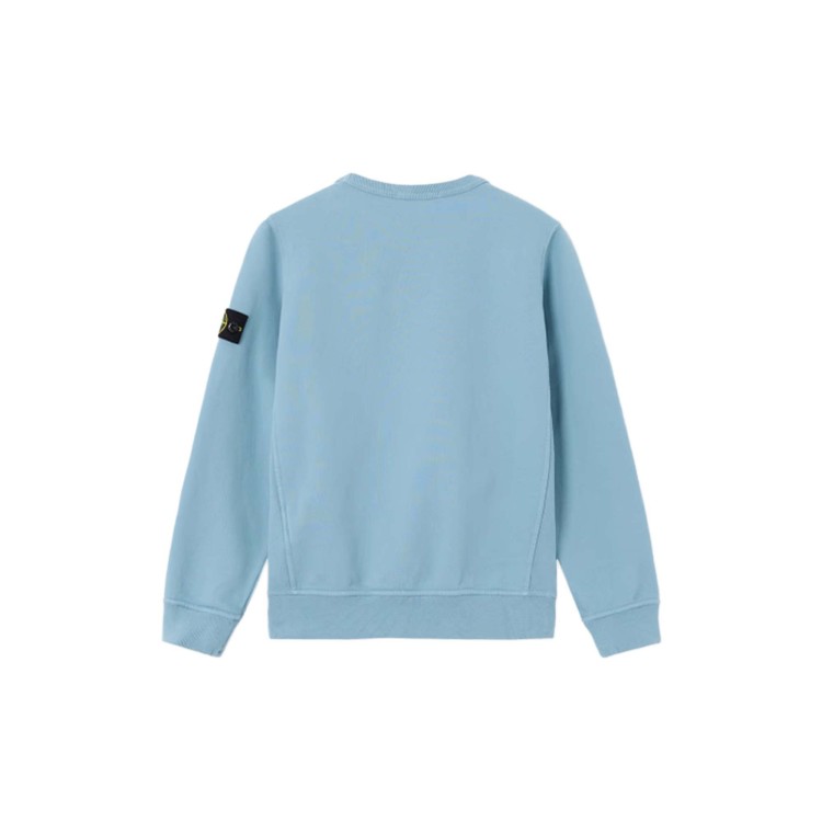 STONE ISLAND Felpa azzurra girocollo bambini