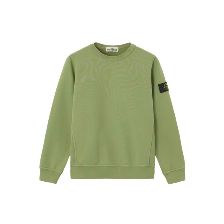 STONE ISLAND Felpa verde girocollo bambini
