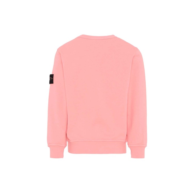 STONE ISLAND Felpa rosa girocollo bambini