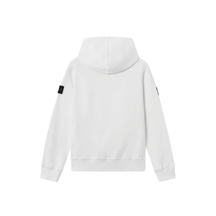 STONE ISLAND Felpa bianca con cappuccio bambini