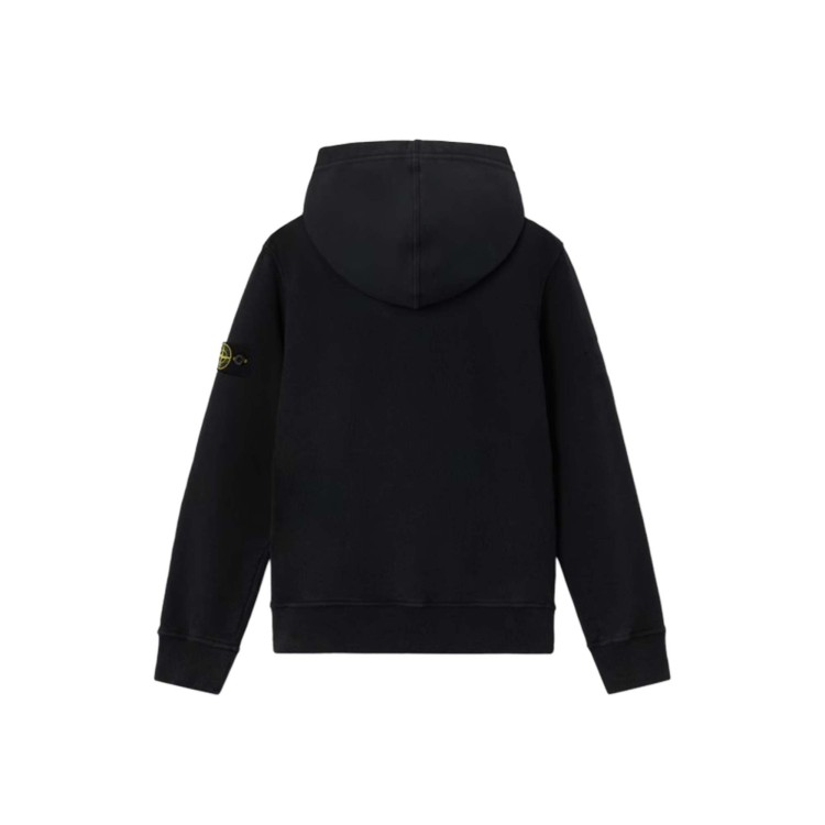 STONE ISLAND Felpa nera con cappuccio bambini
