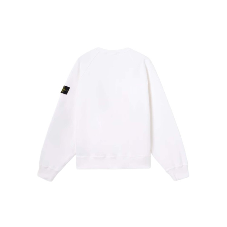STONE ISLAND Felpa bianca girocollo bambini