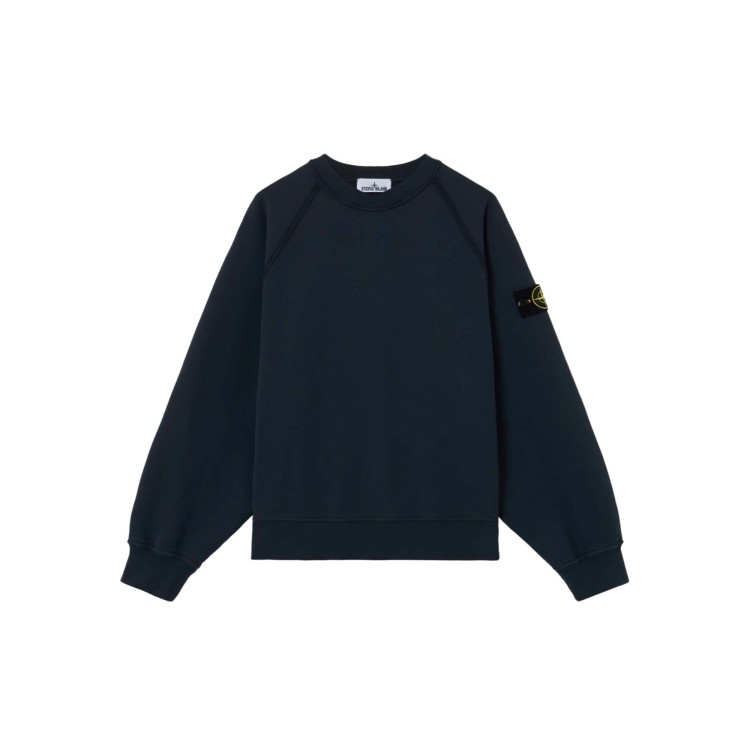 STONE ISLAND Felpa blu navy girocollo bambini