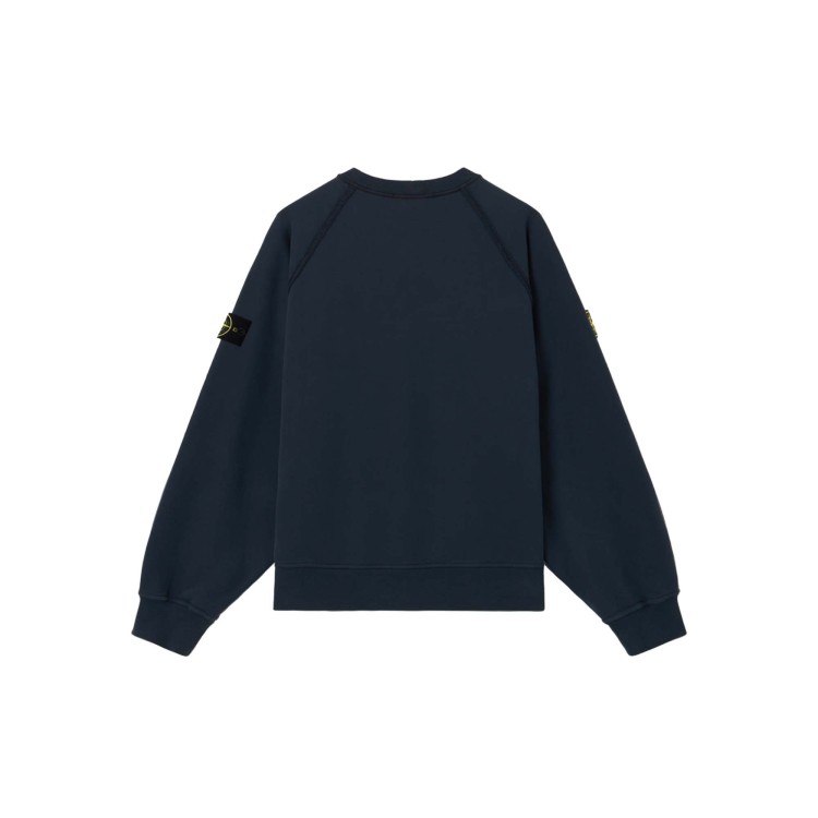 STONE ISLAND Felpa blu navy girocollo bambini
