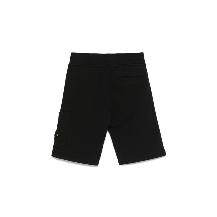STONE ISLAND Shorts neri in felpa bambini