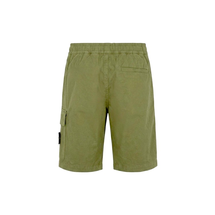 STONE ISLAND Shorts oliva in cotone bambini