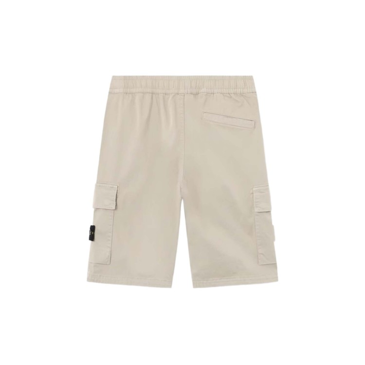 STONE ISLAND Shorts grigio perla in cotone bambini