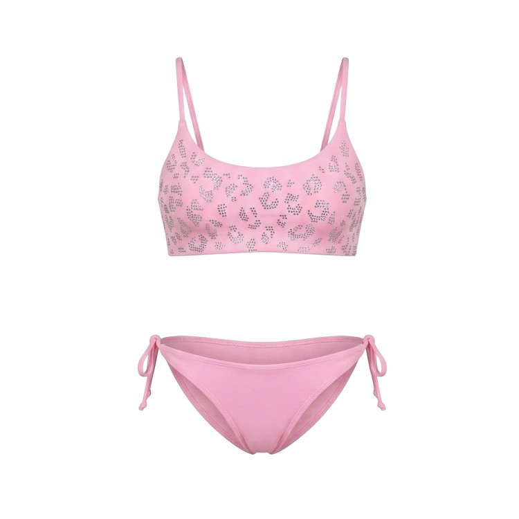 SAINT BARTH Bikini rosa con strass bambina