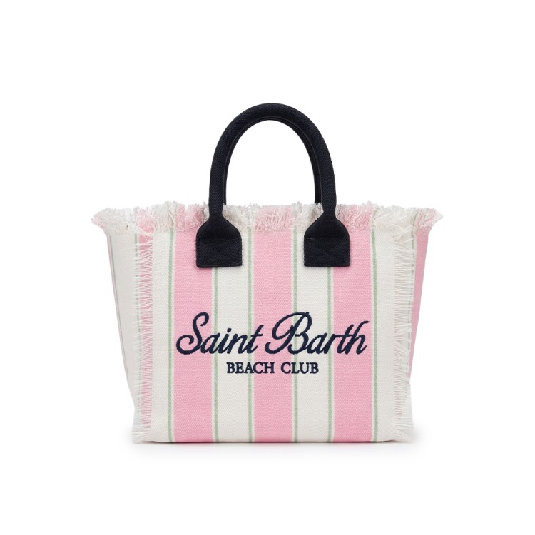 SAINT BARTH Borsa Colette rosa a righe bambina