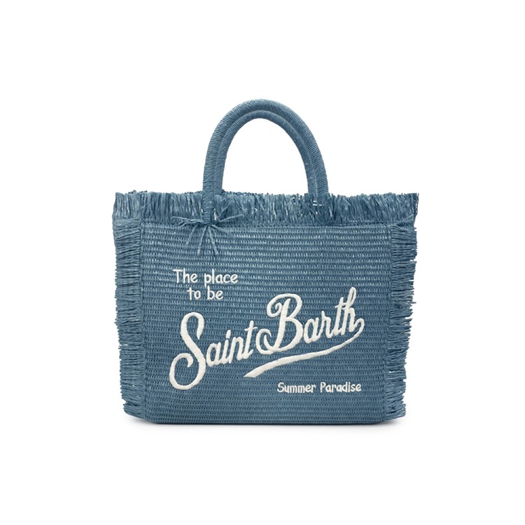 SAINT BARTH Borsa Colette in paglia denim bambina