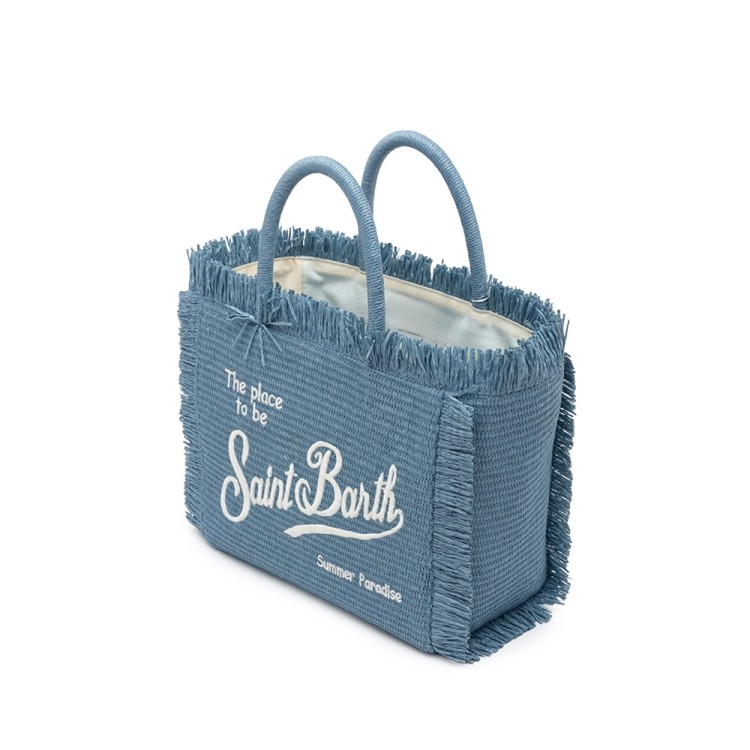 SAINT BARTH Borsa Colette in paglia denim bambina