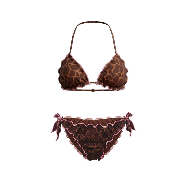 SAINT BARTH Bikini con stampa giraffa bambina