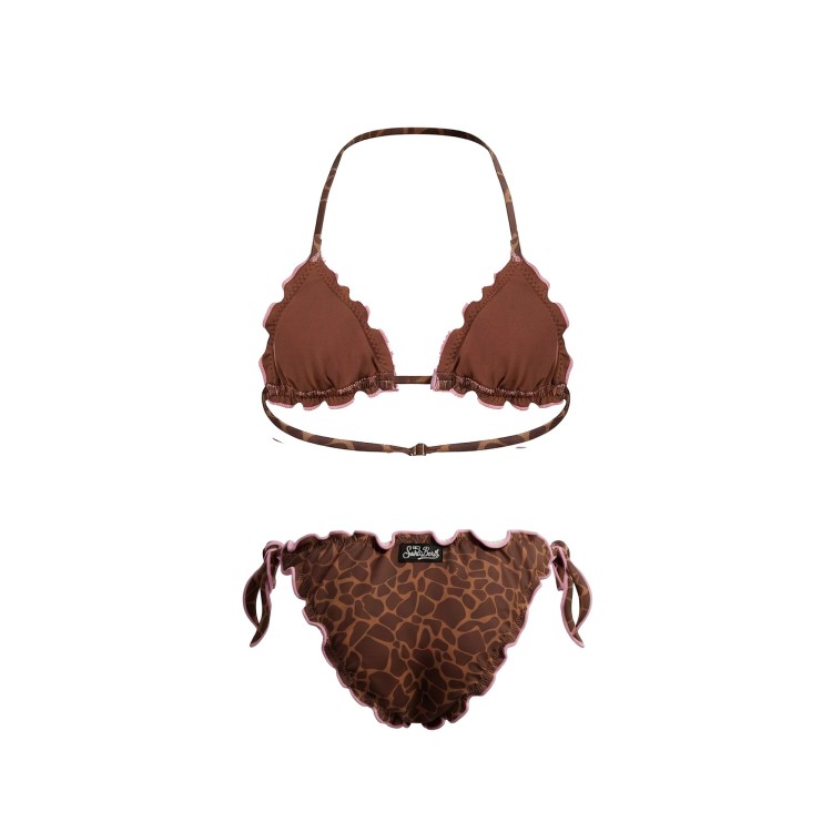 SAINT BARTH Bikini con stampa giraffa bambina