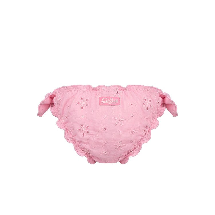SAINT BARTH Slip rosa pizzo sangallo bambina