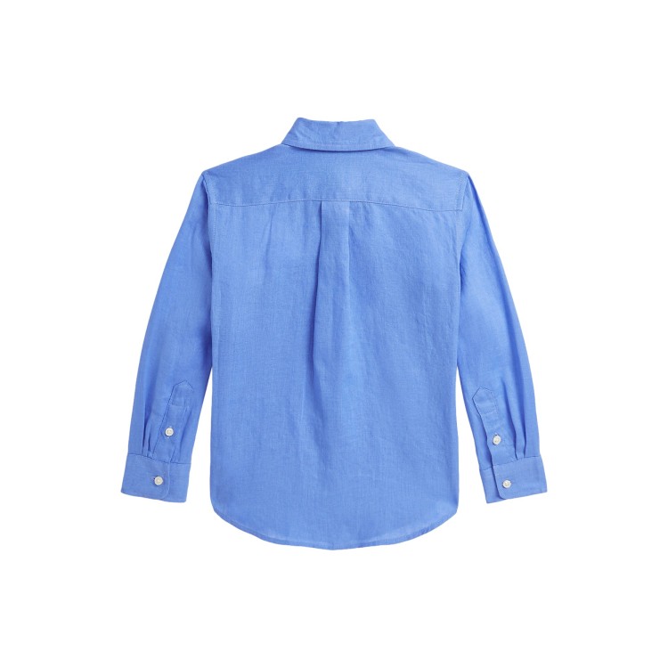 RALPH LAUREN Camicia azzurra in lino bambino