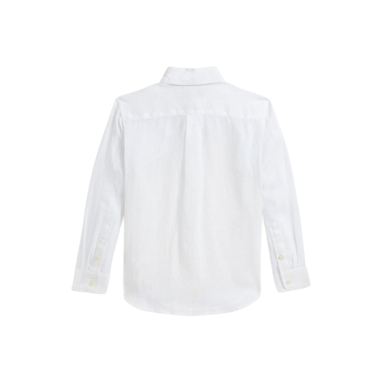 RALPH LAUREN Camicia bianca in lino bambino