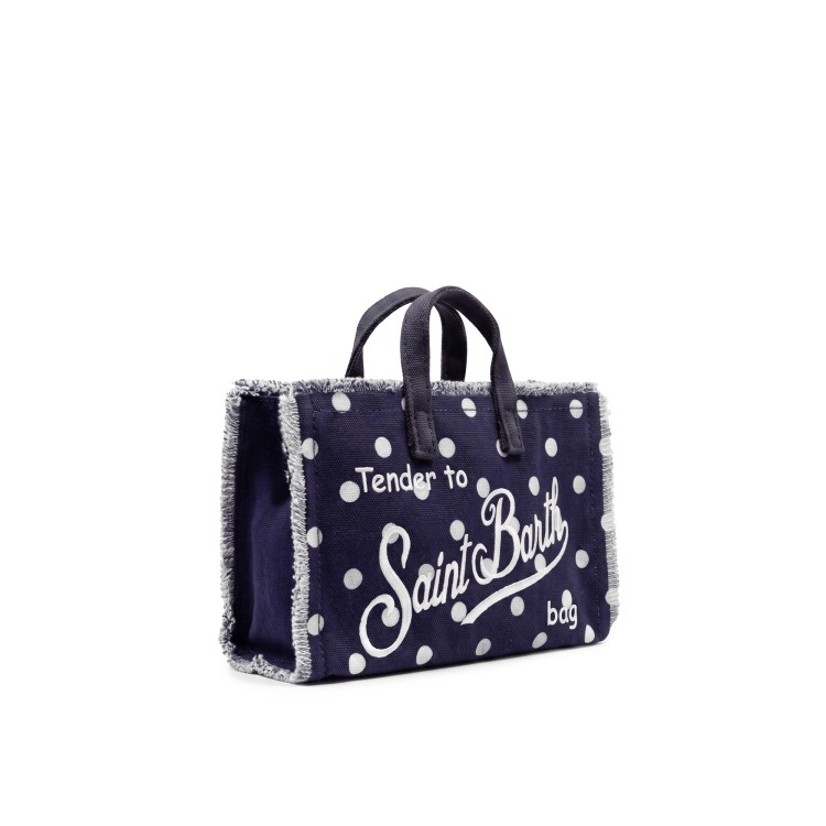 SAINT BARTH Borsa per telefono blu navy pois bambina