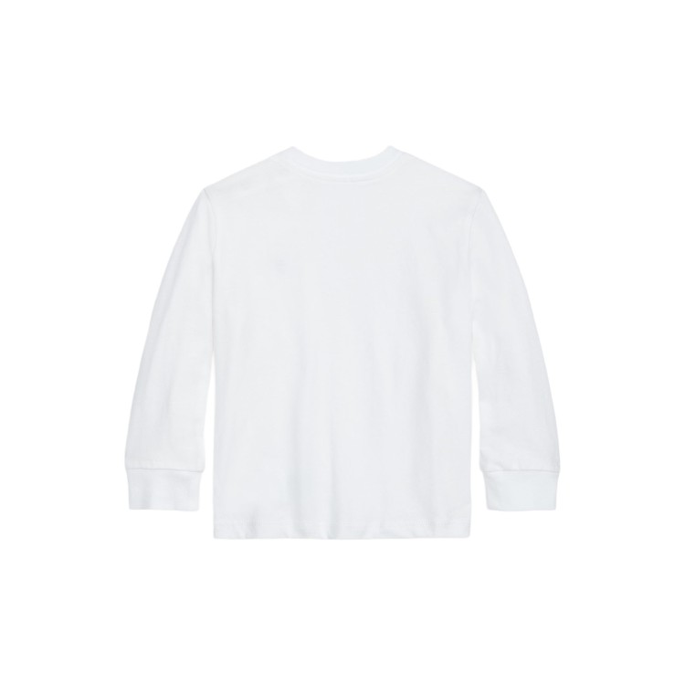 RALPH LAUREN T-shirt bianca a maniche lunghe neonati