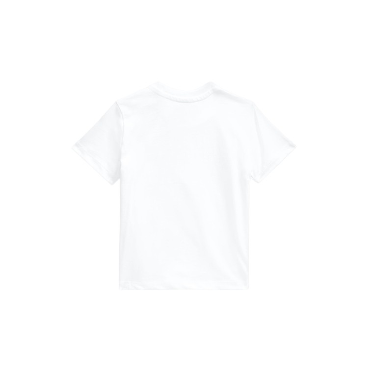 RALPH LAUREN T-shirt bianca Pony navy neonati