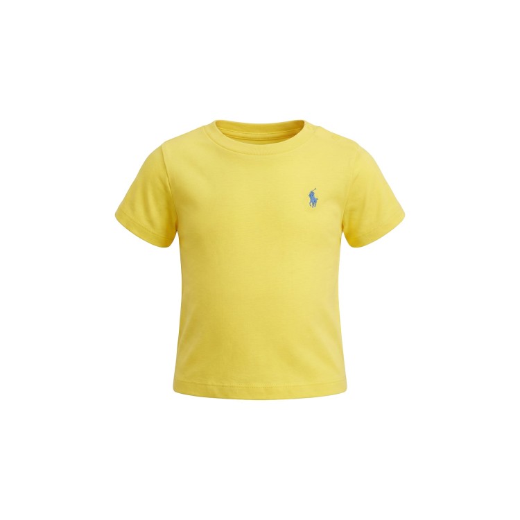 RALPH LAUREN T-shirt manica corta gialla neonato