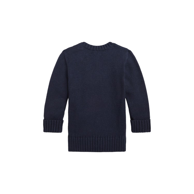 RALPH LAUREN Maglione blu navy girocollo Polo Bear bambini