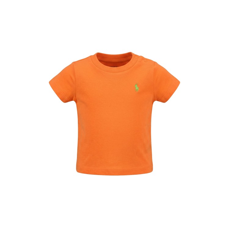 RALPH LAUREN T-shirt arancione neonato