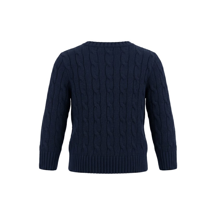 RALPH LAUREN Maglione trecce blu bambino
