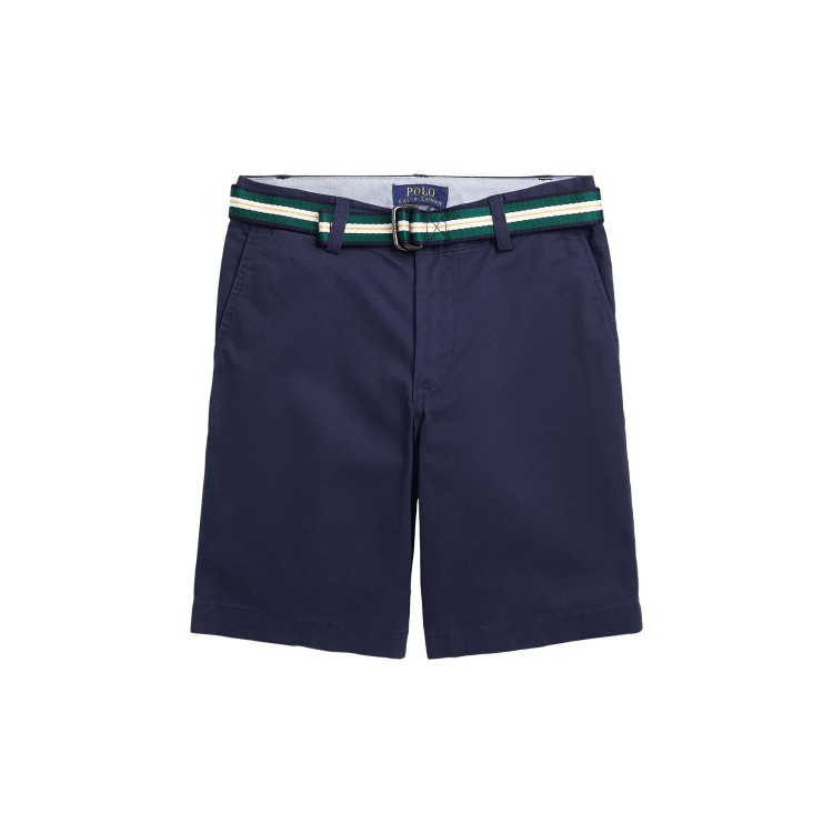 RALPH LAUREN Shorts blu navy in cotone bambino